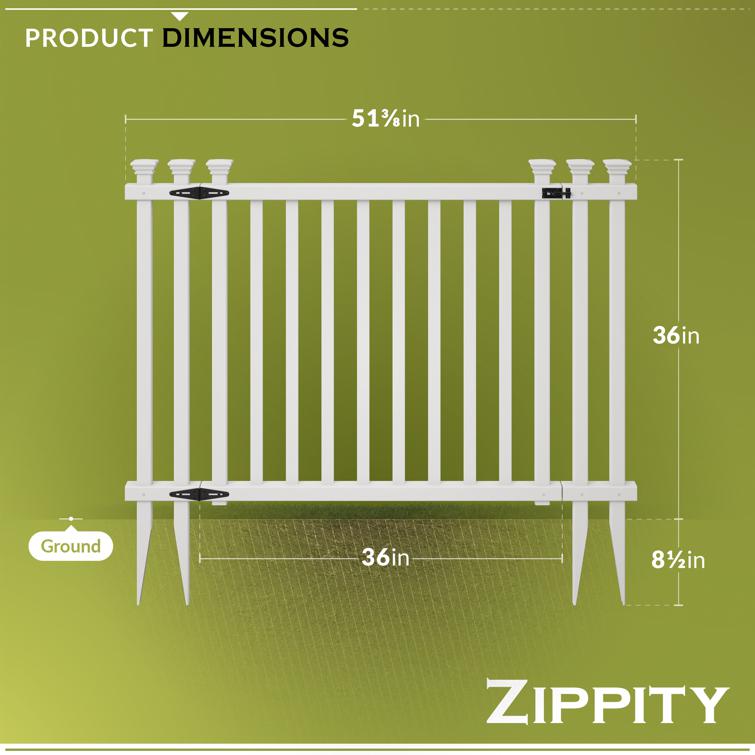 Baskenridge Vinyl Gate Kit with Fence Wings (30in H x 62in W)